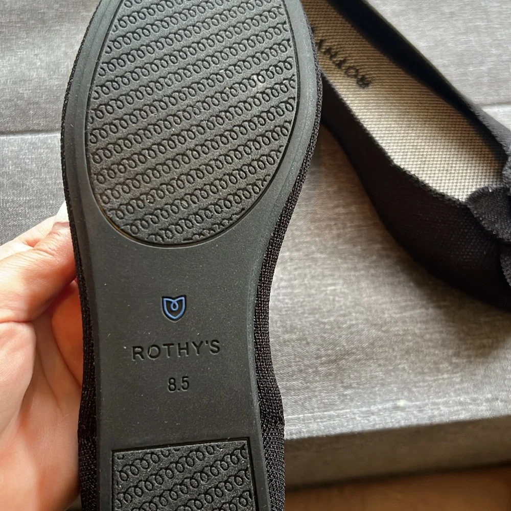 Rothy's Black Flats with Floral Accent - Picture 2 of 2